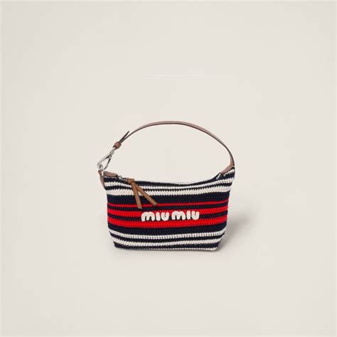 miu miu crochet bag mini|Blue/red/white Crochet Mini.